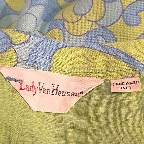 Vintage Lady Van Huesen Teal/Lt Blue A-Line Skirt - Picture 4 of 4